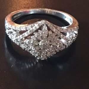 Sterling Silver and Diamond Ring